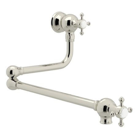 Rohl Edwardian Era Pot Filler With Cross Handles In Polished Nickel U.4798X-PN-2